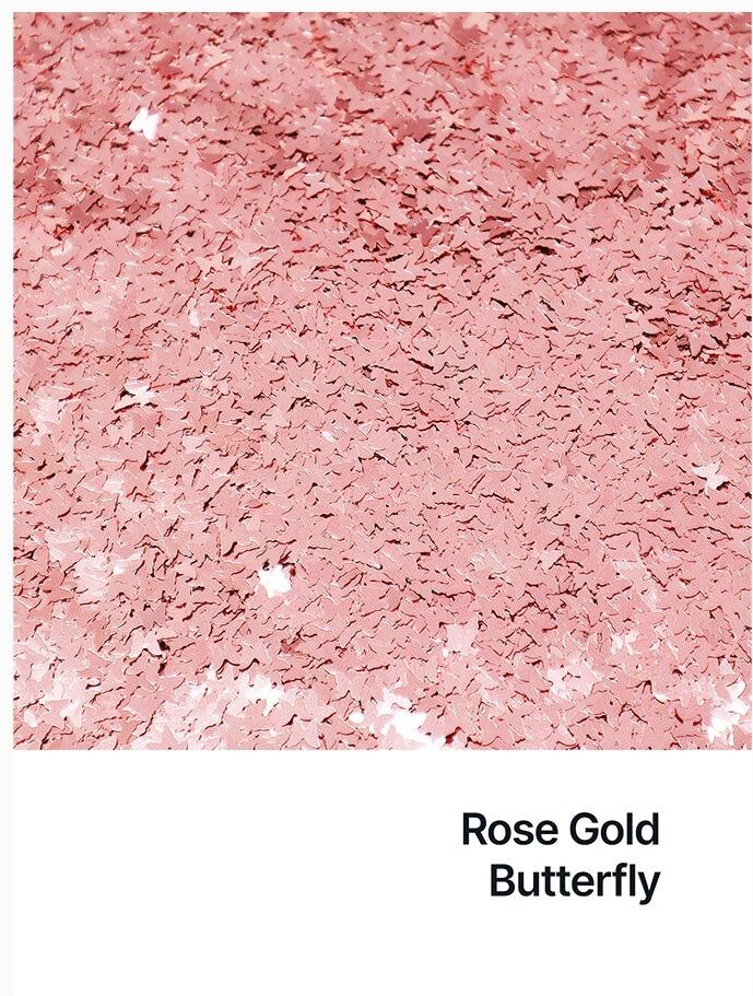 Hemway Shaped Craft Glitter   Butterfly   Epoxy Resin, DIY, Tumbler, Decoration - Rose Gold - Shaped 50g