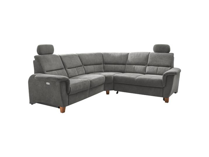 Ecksofa Parole Dunkelgrau Struktur + USB-Anschluss