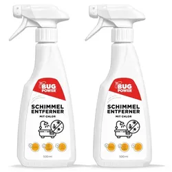 BugPower Schimmel Entferner Spray + Chlor - für Fliesen, Fugen, Wände & Decken Schimmelentferner: 2 x 500 ml