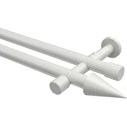 GARDINENSTANGE Prestige Savio 120 cm, 2-läufig (ohne Ringe), 20 mm Ø Weiß