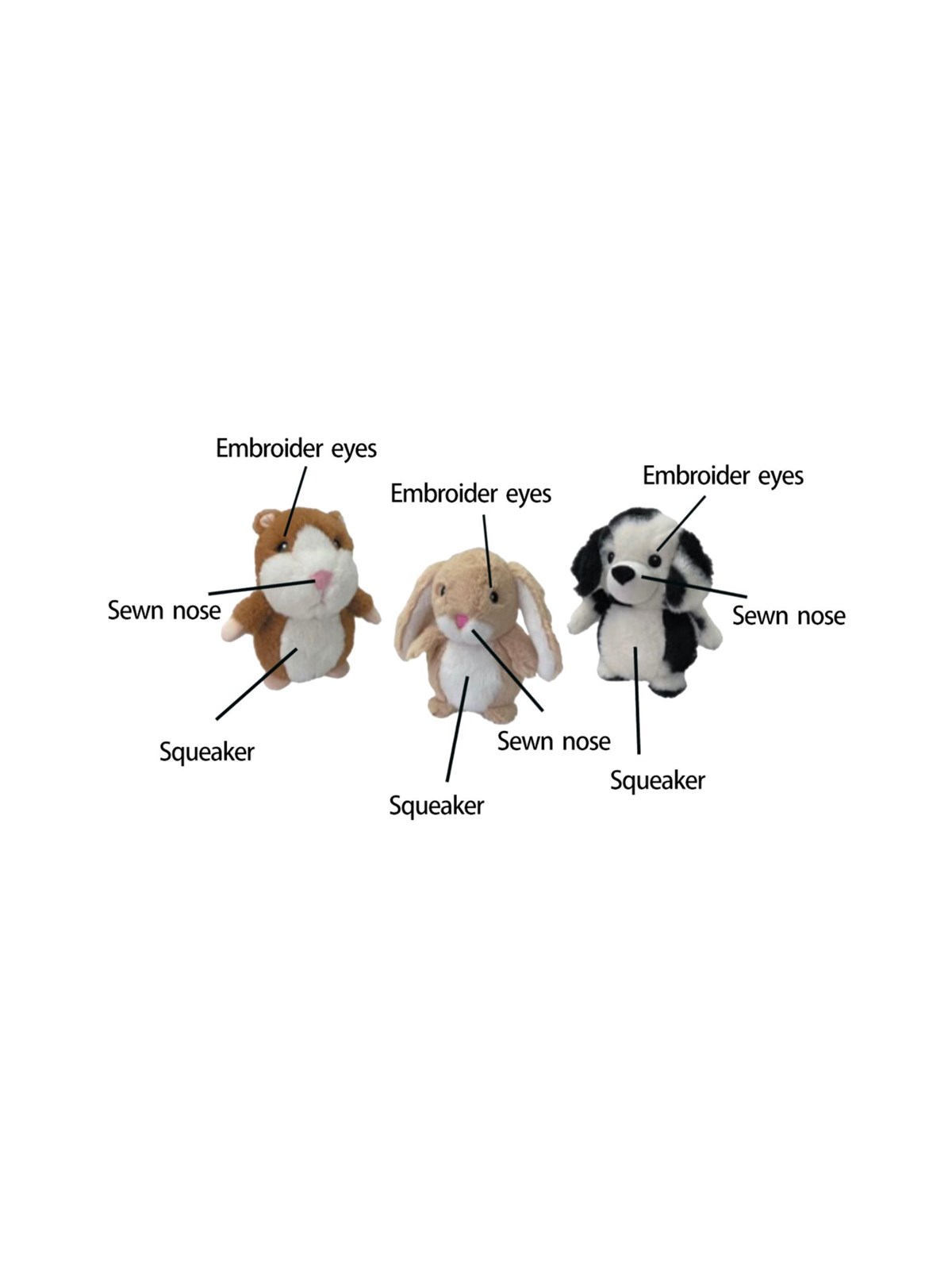 Party Pets Mix Frettchen, Kaninchen, Dalmatiner 18 cm
