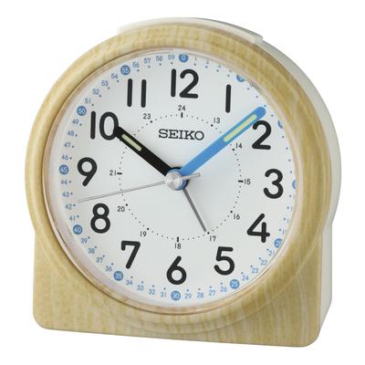 Quarzwecker SEIKO, birkefarben, Wecker, Reisewecker, Schlafzimmer, Beleuchtung, Schlummerfunktion
