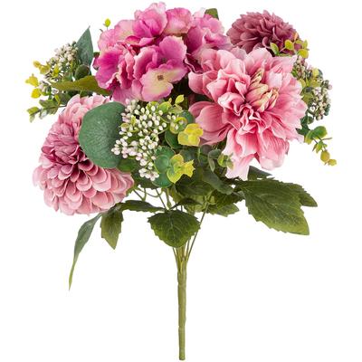 Kunstblume GILDE "Kunstblumenstrauß Posy", flieder, mehrfarbig, B:20cm H:42cm L:20cm T:20cm Ø:20cm, ABS-Kunststoff, Kunstpflanzen, ein Mix aus 3 Blumenarten