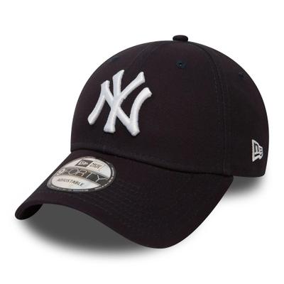 Baseball Cap NEW ERA "LEAGUE ESSENTIAL 9FORTY LEAGUE", Herren, blau (marine), Baumwolle, Caps, mit großer Yankees-Logostickerei, seitlich aufgesticktes New-Era-Logo