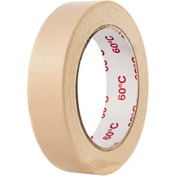 Kreppband weiß, 25 mm, flachkrepp, hitzebeständig bis 60°C, Papier