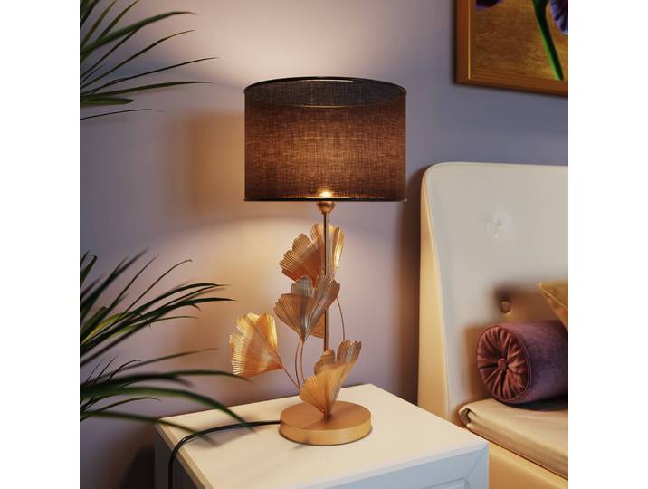 KARE Designer Tischlampe Flores, messing / gold, für Wohn- / Esszimmer, Metall, Design