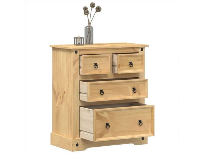 Commode Corona 80x43x91 cm bois massif de pin commode à tiroirs classeur armoire à tiroirs armoire de rangement 4005670