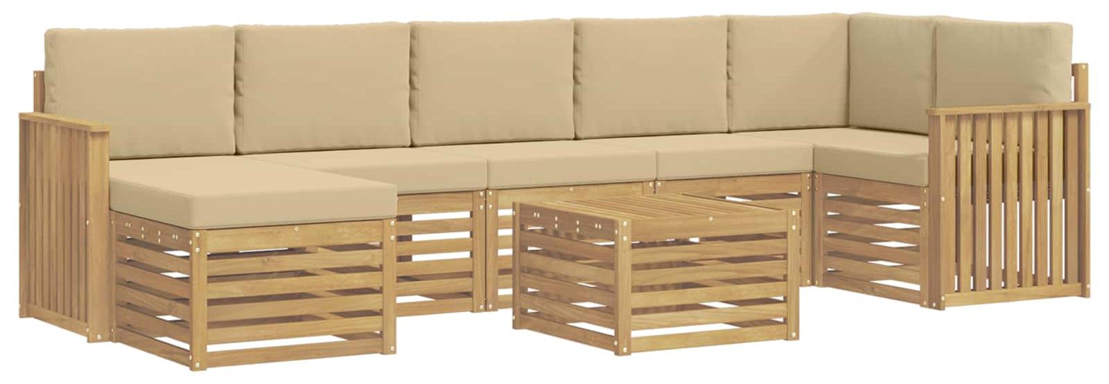 Garnitur aus 8 Outdoor-Sofas, Farbe Beige, Material: Polyester