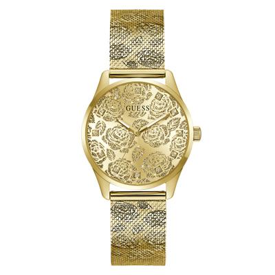 Quarzuhr GUESS "CALLA", gold (goldfarben), Armbanduhren, Damen, Quarzuhr, Armbanduhr, Damenuhr, Edelstahlarmband, analog