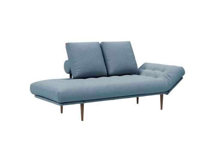 Innovation Schlafsofa, Hellblau, Holz, Eiche, massiv, Füllung: Schaumstoffflocken, 200x90x90 cm, Schlafen auf Sitzhöhe, Wohnzimmer, Sofas & Couches, Schlafsofas