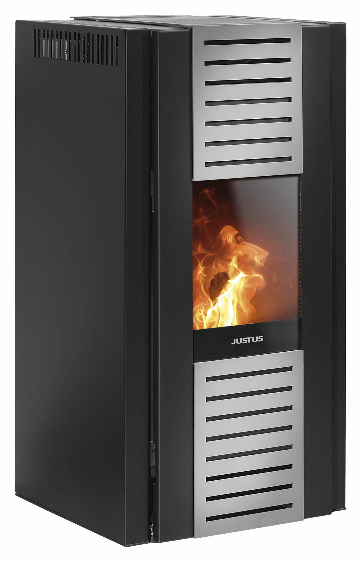 JUSTUSGMBH Sirkos Aqua 2.0 Pelletkamin Ofen Stahl Schwarz 16929728