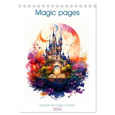Magic pages - Discover the magic of books (Desk Calendar 2026 DIN A5 portrait), CALVENDO 12 Month DeskCalendar