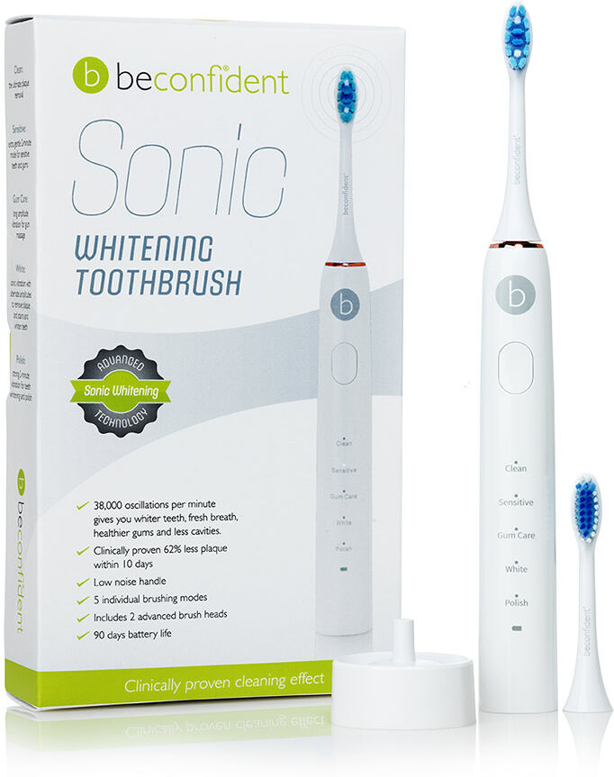 Beconfident Cepillo de dientes eléctrico blanqueador Sonic #blanco/oro rosa