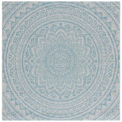 SAFAVIEH Courtyard Fran Mandala Indoor/ Outdoor Waterproof Patio Backyard Rug
