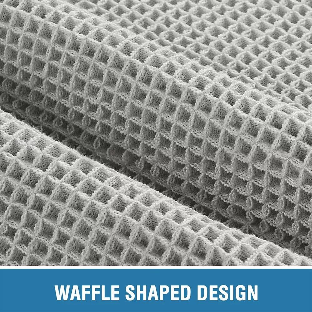 INF Graue Waffel-Webart Fußmatte - Rutschfest, Wasserabweisend, Saugfähig für Küche & Schlafzimmer