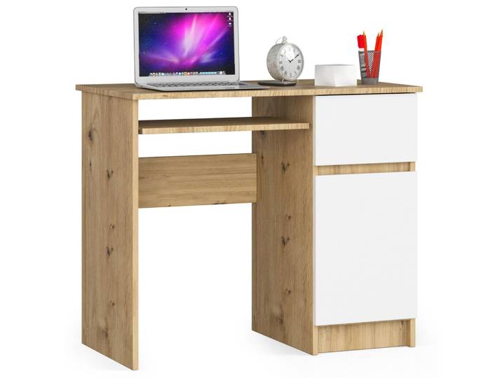 Computertisch 90 cm Schreibtisch mit Tastaturauszug mit Stauraum