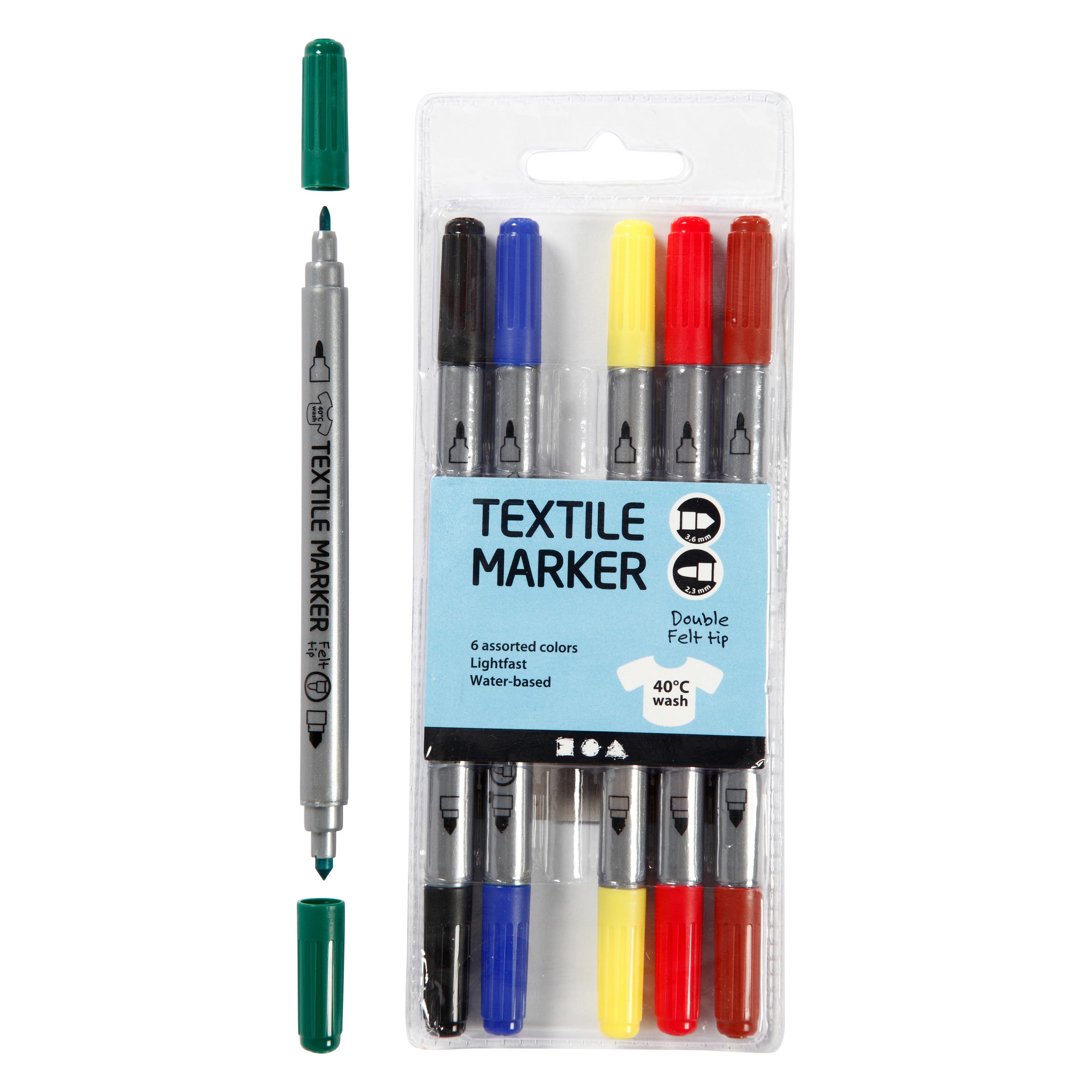 Creativ Company Stoffmalstifte "Standard-Farben", 6 Stück (6x) (5712854796064)