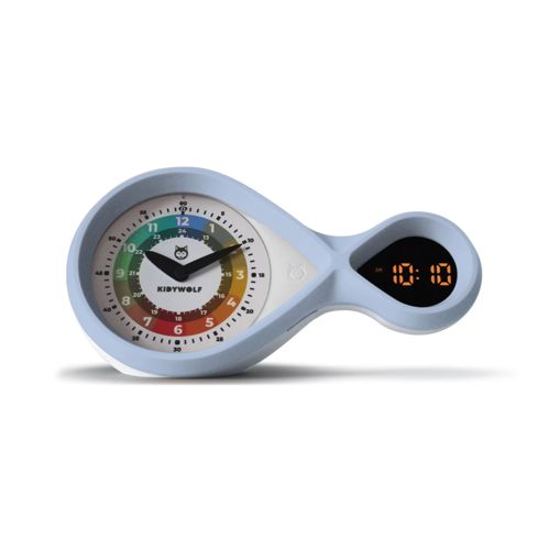 Kidywolf analoger & digitaler Wecker hellblau