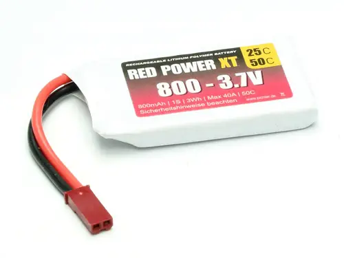 Red Power Modellbau-Akkupack (LiPo) 3.7V 800 mAh 25 C Softcase JST, BEC
