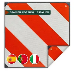 Relaxdays Warntafel Italien Spanien Portugal Weiß,Rot