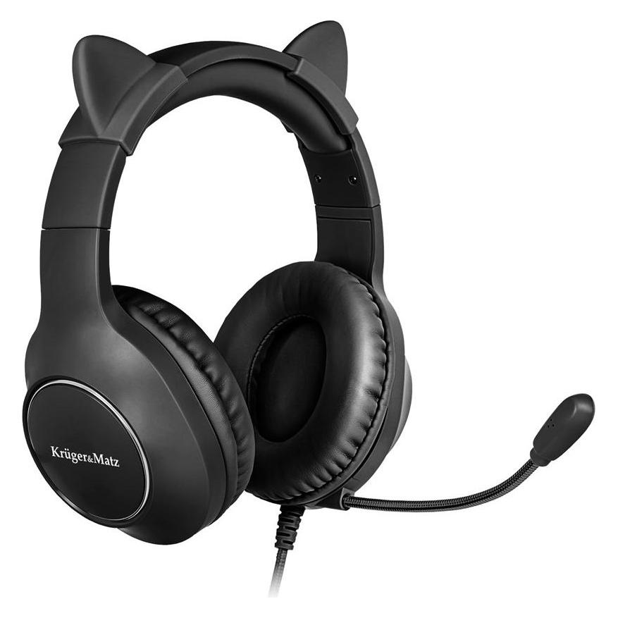 Krüger&Matz Kruger&Matz Gamer Kinder On-Ear Gaming Kopfhörer Schwarz (Kabelgebunden) (KM0659)