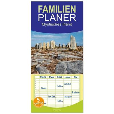 Familienplaner 2026 - Mystisches Irland mit 5 Spalten (Wandkalender, 21 x 45 cm) CALVENDO