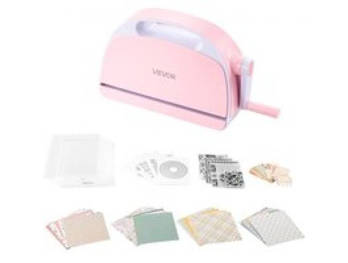 VEVOR Manuelle Stanz- & Prägemaschine, 229 mm, Tragbares Stanzmaschinen-Set mit Stanzformen, Prägefoldern, Papierbögen, Schneideplatten, für Scrapbooking, Kartenherstellung & Bastelarbeiten