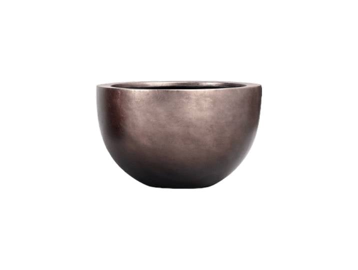 Grosser Blumentopf „Metallic Bowl“ Coffee Matt Baq Design