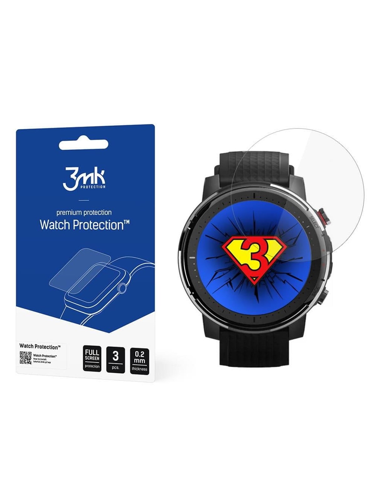 3mk Watch Protection v. FlexibleGlass hybrid glass on Xiaomi Amazfit Stratos 3