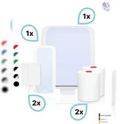 Blanc HYGIENIC KOMPLETT-SET Waschraum MANUELL: Handtuchrollenspender AUTOCUT + 2 TAD Handtuchrollen + Schaumseifenspender MANUELL+ 2 Kartuschen