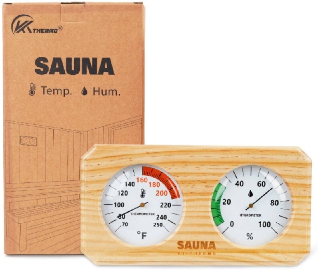 INF Holz-Wand-Sauna-Thermometer – Analoge Hochtemperatur-Anzeige 70-250°F für Sauna und Dampfbad