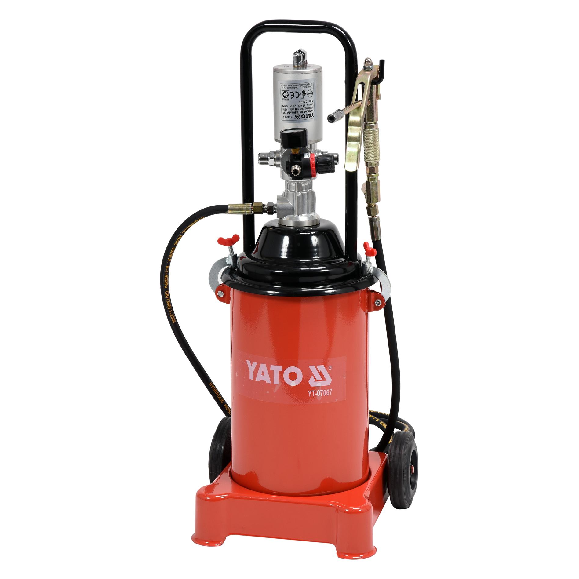 Yato Profi Druckluft Fettpresse 12 Liter 6-8 Bar / Ausgang: 300-400 Bar / 0,85L/min YT-07067 (YT-07067)