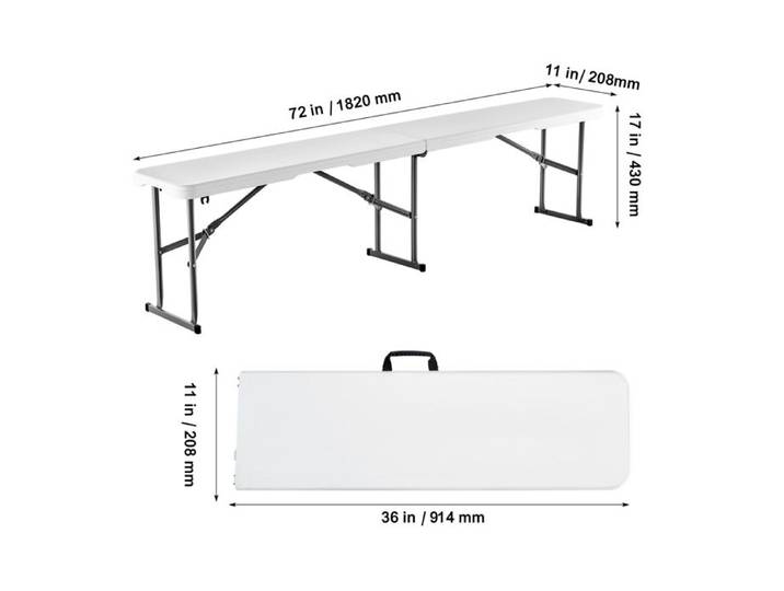 Banc Pliant - DUOKU - 1 8 m - PEHD Étanche - Portable - 4 Places