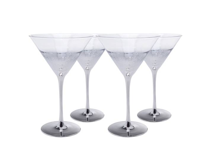 Lot de 4 - verre à cocktail en verre argenté