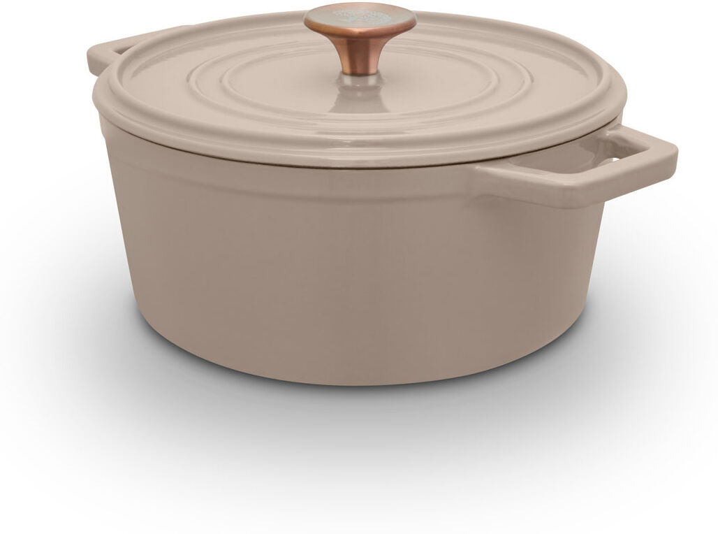 Barbary & Oak Barbary and Oak Nattura Cast Iron Round Casserole Dish Cream 3.6 Litres