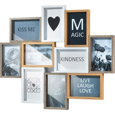 Bilder-Collage LOCKER "HEART", braun (farbe bild(er): braun), B:47cm H:59cm T:2cm, MDF, Bilder