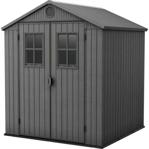 Keter Darwin 66 Tuinhuis met dubbele deuren en ramen - Grijs - B/D/H: 190 x 183 x 221 cm