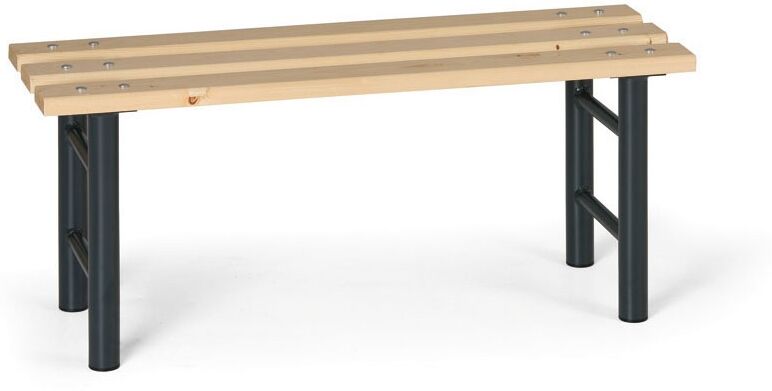 B2B Partner Umkleidebank, Latten-Sitz, 1000 mm, anthrazitfarbene Beine