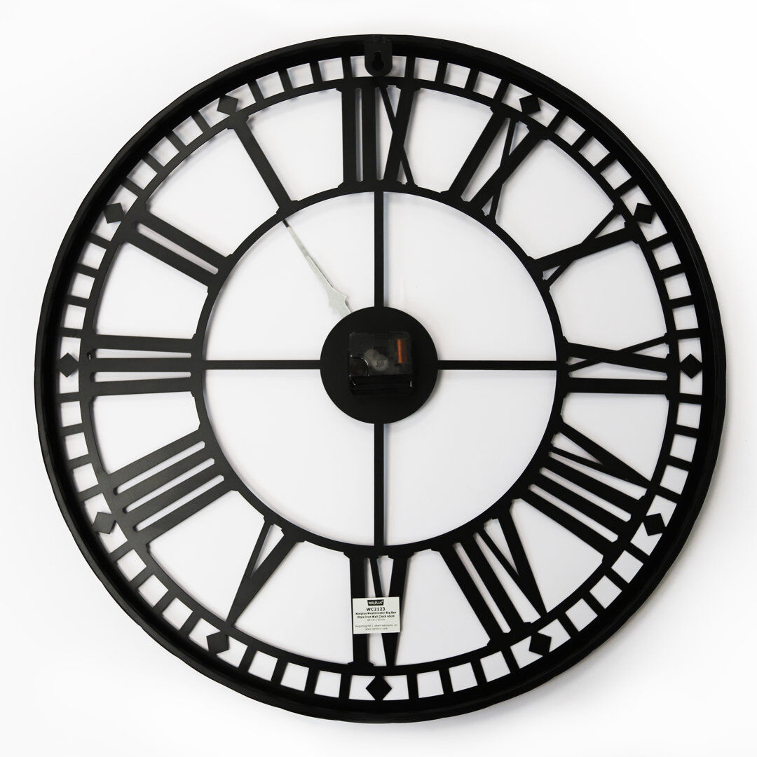 17 Stories Rudder Big Ban Style Iron Wall Clock - 60 cm / 23.6 in Black 152.4cm W X 166.37cm H X 8.89cm D