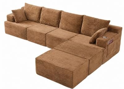 Direct Wicker "131"" Oversized Cloud Boneless Sofa with 2 Ottoman"