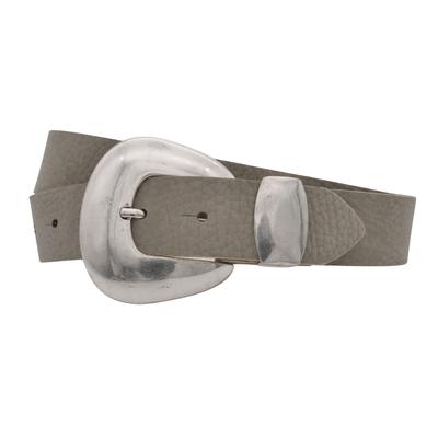 Ledergürtel ANNAMATONI "AnnaMatoni AnnaMatoni Damen Ledergürtel mit dekorativer", Damen, Gr. TW100, grau (grau710), 100% Leder, Gürtel Ledergürtel
