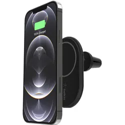 Belkin BoostCharge 10 W magnetisches drahtloses Kfz-Ladegerät mit Netzteil, schwarz