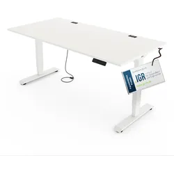 Yaasa Desk Essential, 160x80 cm, Weiß - Elektrisch höhenverstellbarer Schreibtisch