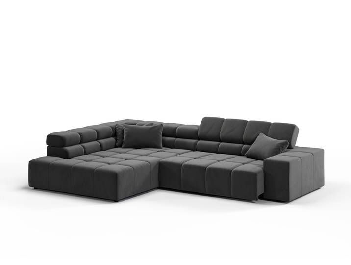 Candy Oregon Feincord Ecksofa motorische Sitztiefenverstellung