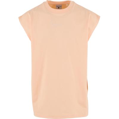 Tanktop KARL KANI "Karl Kani Small Signature Essential Sleeveless Tee", Herren, Gr. S, beige (apricot), 100% Baumwolle, unifarben, normal, Tops Tanktop