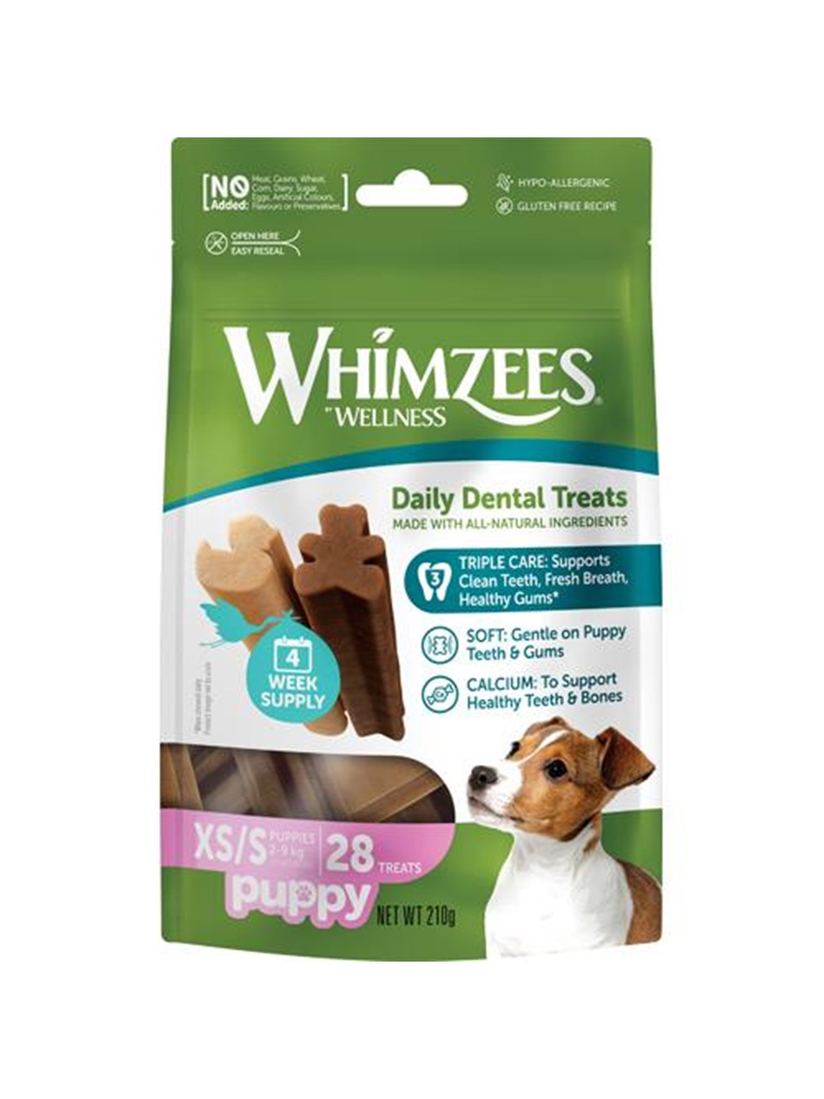 Whimzees Kauknochen, Puppy, XS/S, Beutel mit 28 Stk. (WH