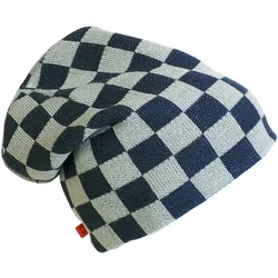 C3 Check Knit Beanie navy grey