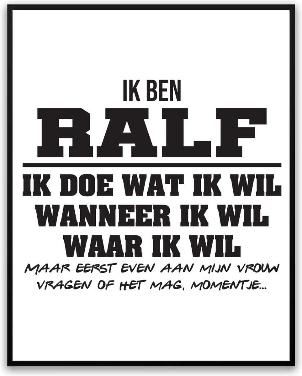 Ralf Partner toestemming vragen Fotolijst met glas 30 x 40 cm - Man Vrouw - Grappige poster voor verjaardag
