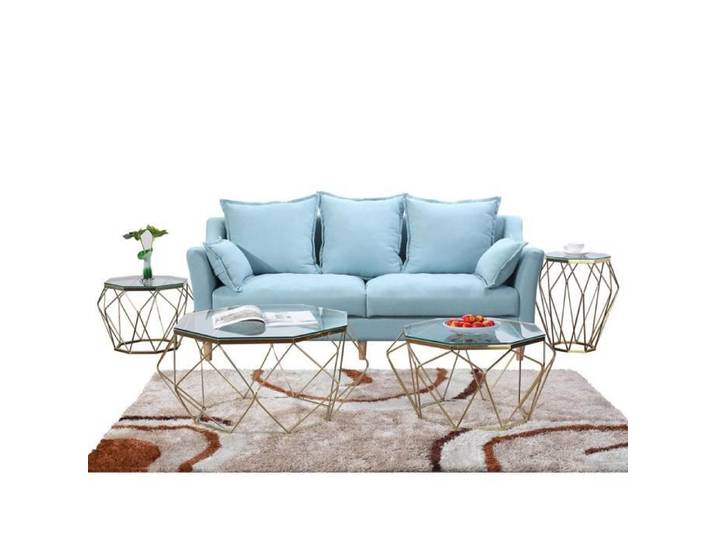 Table basse verre SILLA - Transparent - Doré