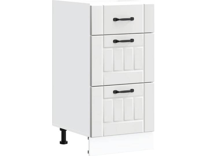 vidaXL Armoire basse de cuisine Lucca Blanc Matériau dérivé du bois